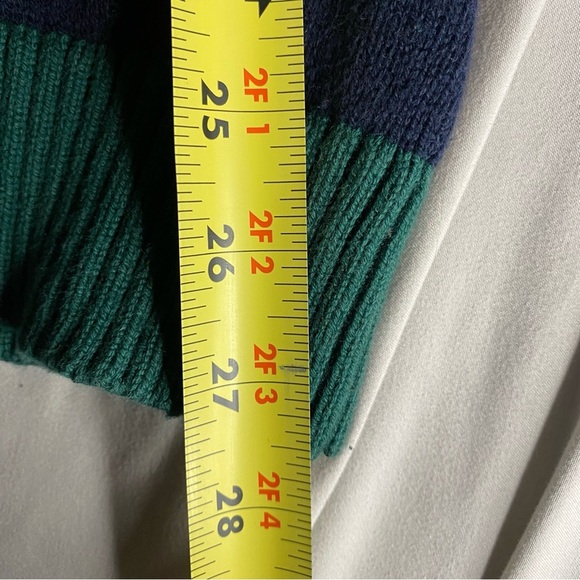 Tommy Hilfiger Sweater Mens Small Green & Blue Striped Cardigan Button Up Preppy - Picture 8 of 8